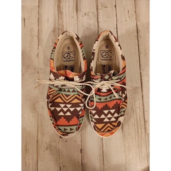 EVERGLADES Boat Shoes S My Women's Size 8 Loafers Slip-On Souhwestern Aztec - Picture 4 of 10